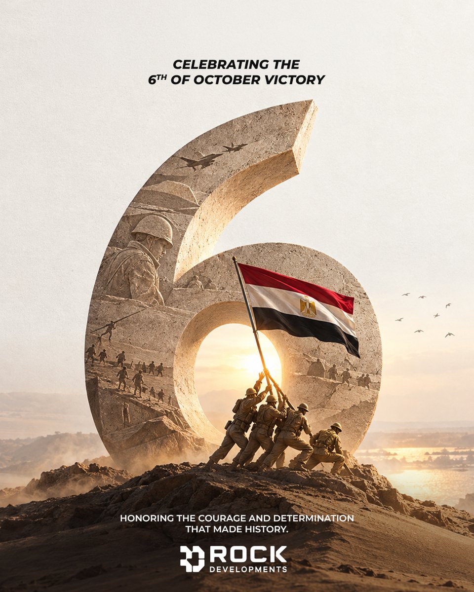 Rock_developer's tweet photo. في ذكرى نصر أكتوبر المجيد 🇪🇬

نستذكر اليوم شجاعة أبطالنا وتضحياتهم التي صنعت هذا النصر.

كل عام ومصر بخير.

#Rock_Developments https://t.co/kmYhhpPOcn