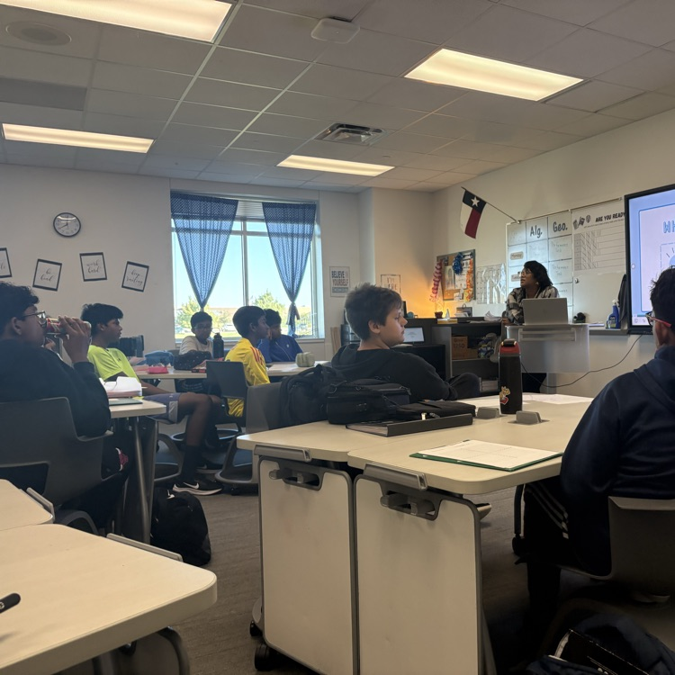ProsperHaysMS's tweet photo. This morning, Ms. Littlefield met with geometry students to talk to them about upcoming peer tutoring opportunities. Peer tutoring has been successful the past couple years at Hays and we're excited to get it rolling again! https://t.co/59qA8oAEZC