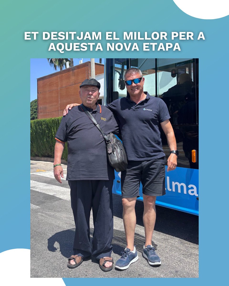 EMT_Palma's tweet photo. Ens acomiadam d'en Joan Pinto però sobretot celebram tots els anys compartits i els quilòmetres recorreguts al costat dels companys de 🚌
l’EMT Palma. 

Gràcies per la teva dedicació i el teu compromís.

Que gaudeixis molt d’aquest nou camí! 💙 https://t.co/YBP5DC6SkV