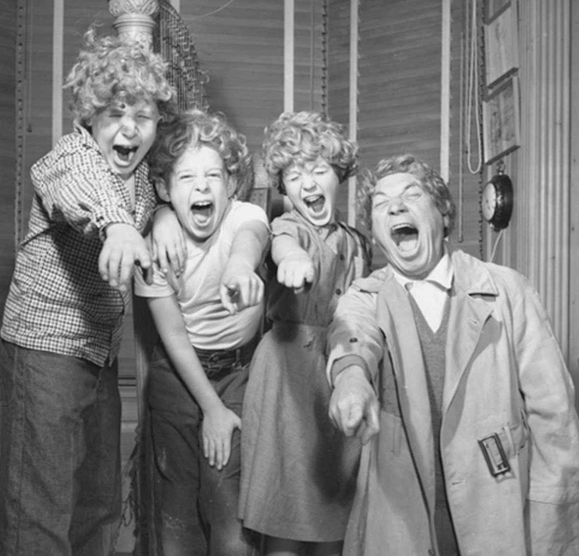 Visionaryvoid's tweet photo. Like father, like sons, and daughter. In 1936 Harpo Marx married actress Susan Fleming and, by all accounts, they were very happy till the day he died in 1964.

Sadly, they were unable to have children of their own so they adopted four. Well into their adulthood all four children told of how happy they were in a household that Harpo created to spread happiness. He was once asked by George Burns how many children he wanted to adopt. His answer was priceless. "I’d like to adopt as many children as I have windows in my house. So when I leave for work, I want a kid in every window, waving goodbye."

It was said that Harpo didn’t have a cruel or selfish streak in his nature, and he was usually recalled with great fondness by everyone who knew him. Groucho wrote, Groucho and Me (1954), ’Harpo was the solid man in the family. He inherited all of my mother’s good qualities – kindness, understanding, and friendliness. I inherited what was left.’
A real gentleman