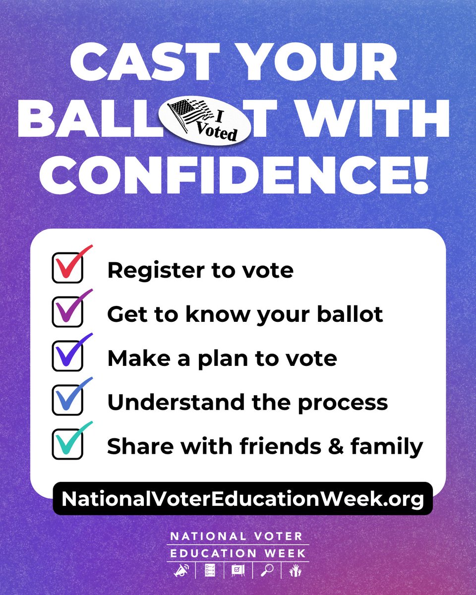 Cecil_Elections's tweet photo. October 5-9, 2026 is National Voter Education Week. Cast your ballot with confidence! ✔️Make a plan to vote! #CecilVotes #NationalVoterEducationWeek https://t.co/pF63SgiU1i