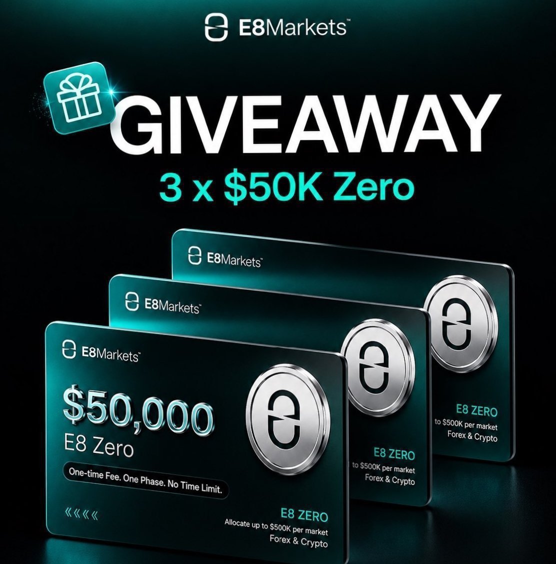 Quantum_fxz's tweet photo. 🚨 GIVEAWAY 🚨

I’ve teamed up with E8 Market to give away 3x of their new 50K ZERO Accounts!  

To enter:  
1⃣ Follow @Quantum_fxz @TpTrader01

2⃣ Like &amp; Retweet this post    
3⃣ Tag 3 friends   

You have 72 hours. https://t.co/ajDMFKmLow