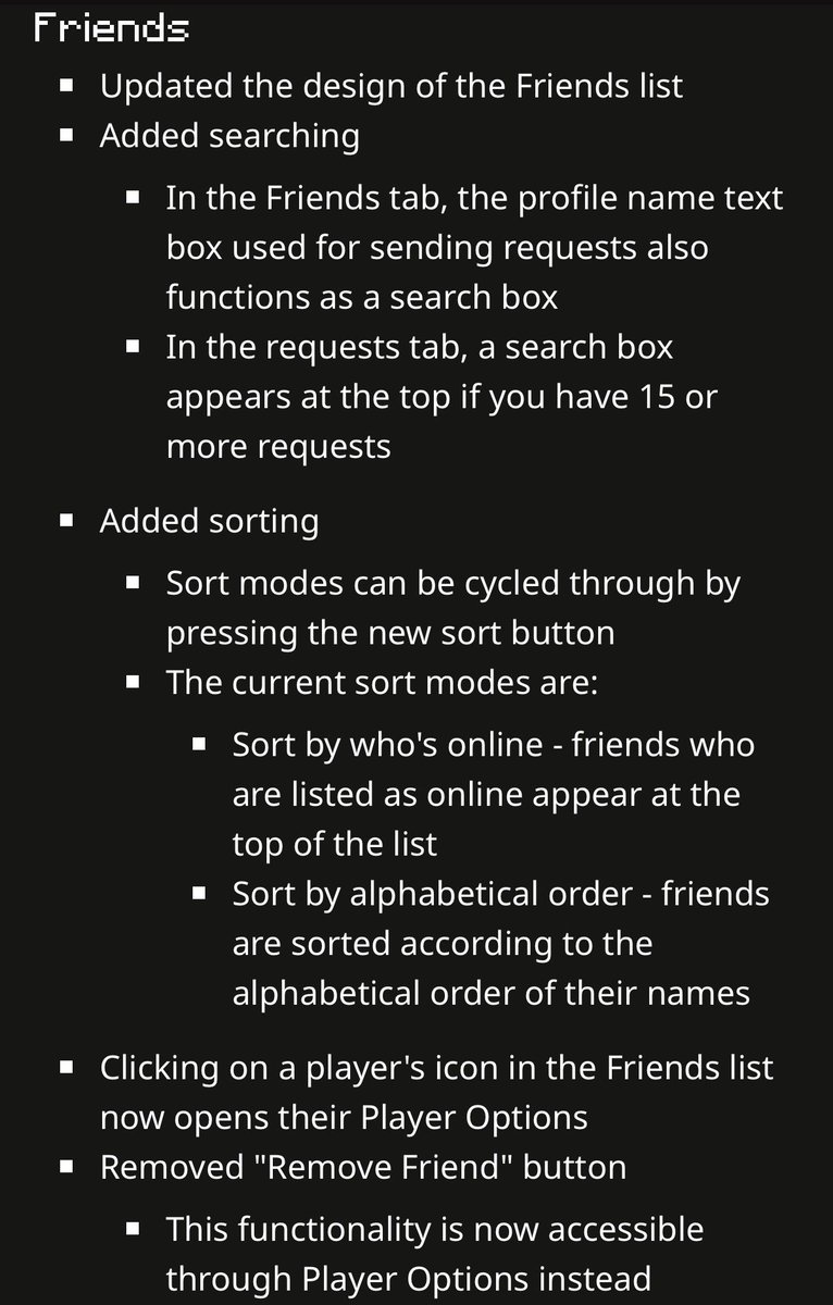 MintRefresh_MC's tweet photo. A lot of new additions and changes to the Friends features on Java.

Mojang please add P2P back 🙏

#Minecraft #MinecraftNews #MinecraftUpdate https://t.co/u7JfyXnuvi