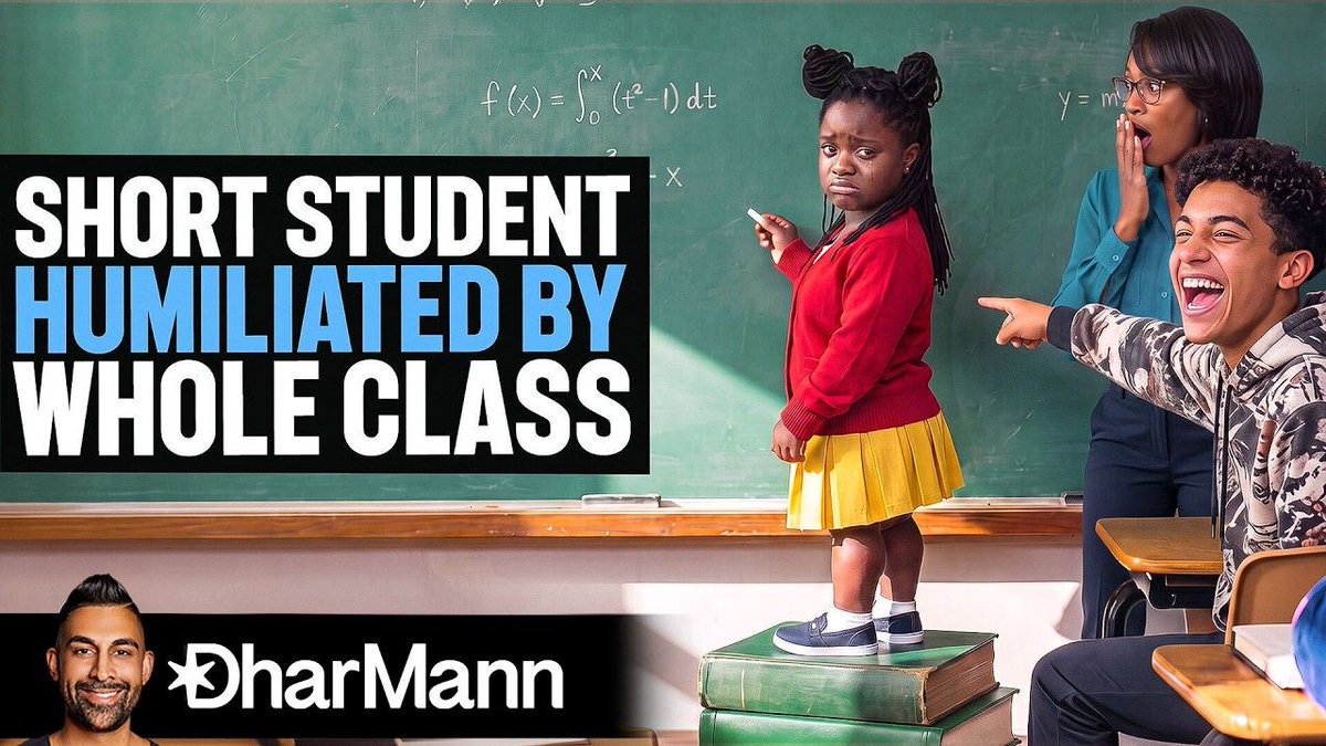 dharmann's tweet photo. SHORT STUDENT Is Humiliated By Whole Class | Dhar Mann Studios https://t.co/1uVzEWazg0 https://t.co/jPA3RbPXXc