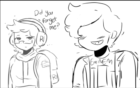 jdxkurt's tweet photo. my boyf riends fanart except michael is a girl ignore that #bmc #bemorechill https://t.co/74XkUpzCYO