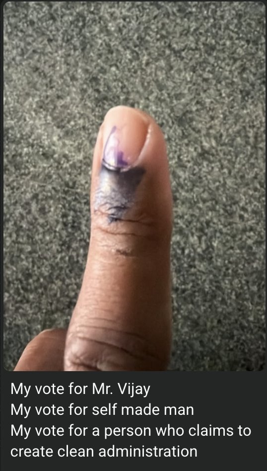 simplypreetha's tweet photo. Never an @actorvijay fan. Never a “squirrel.”
Just an intelligent, socially responsible &amp; selfless person chose TVK today.
That’s the real shift happening — ppl aren’t choosing a star. They’re choosing  a corruption-free leader who can transform TN.
@TVKVijayHQ @CMOTamilnadu https://t.co/ZWiH7YlfKl