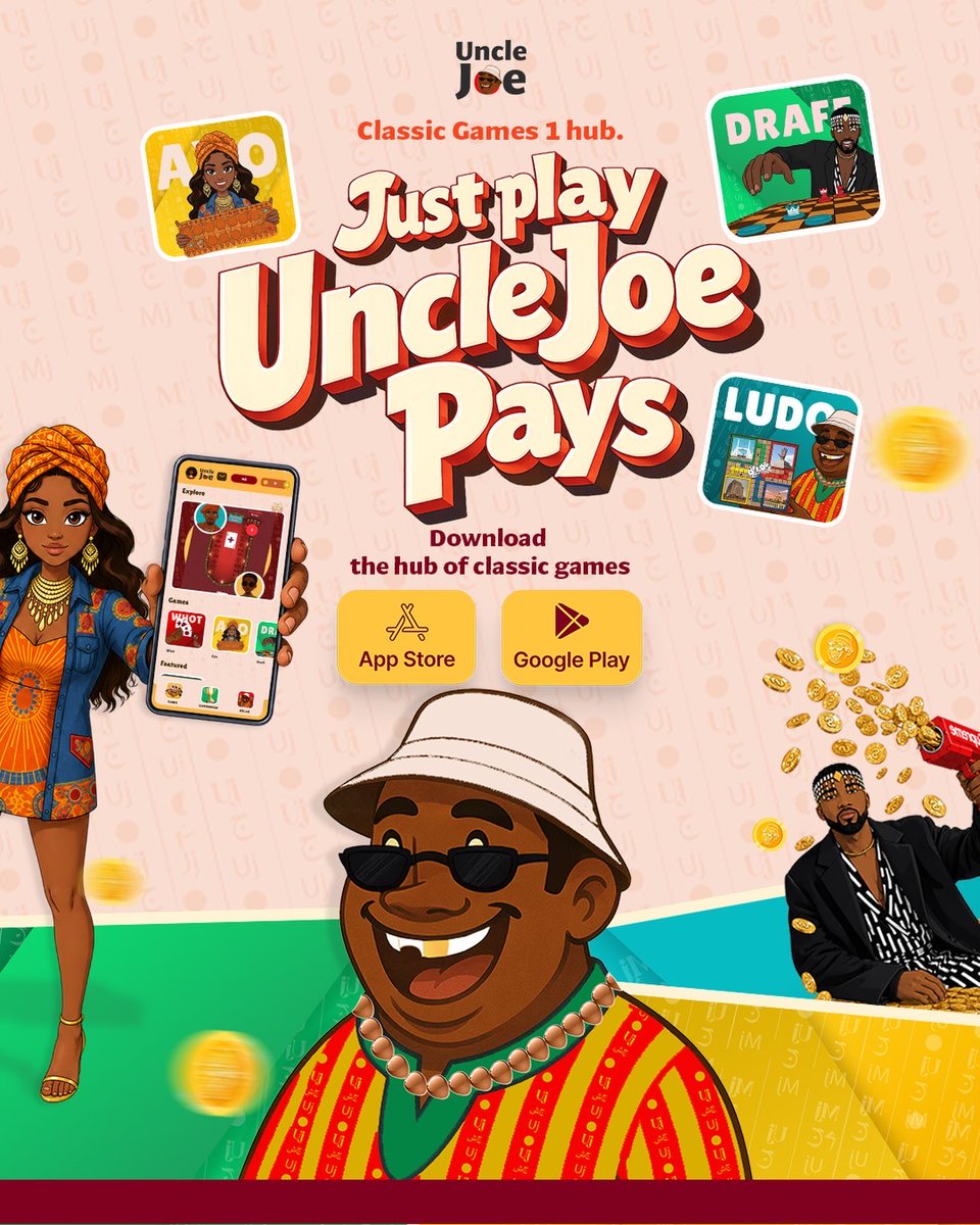 Playunclejoe's tweet photo. #Lagoslife is sweet, so is having all your favorite African games, from Ludo to Ayo to Draft and Whot, all in one place. 

Get all your favorite pastimes in one click on #UncleJoe. 

Download here—> https://t.co/1MRPssodvX

Just play, Uncle Joe pays! 💰 https://t.co/hJpTfe4axZ