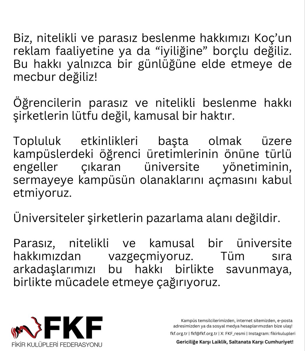 ankufkf's tweet photo. Parasız, nitelikli ve kamusal bir üniversite hakkımızdan vazgeçmiyoruz. Tüm sıra arkadaşlarımızı bu hakkı birlikte savunmaya, birlikte mücadele etmeye çağırıyoruz.

#AnkaraÜniversitesi https://t.co/jSdSqPpztY