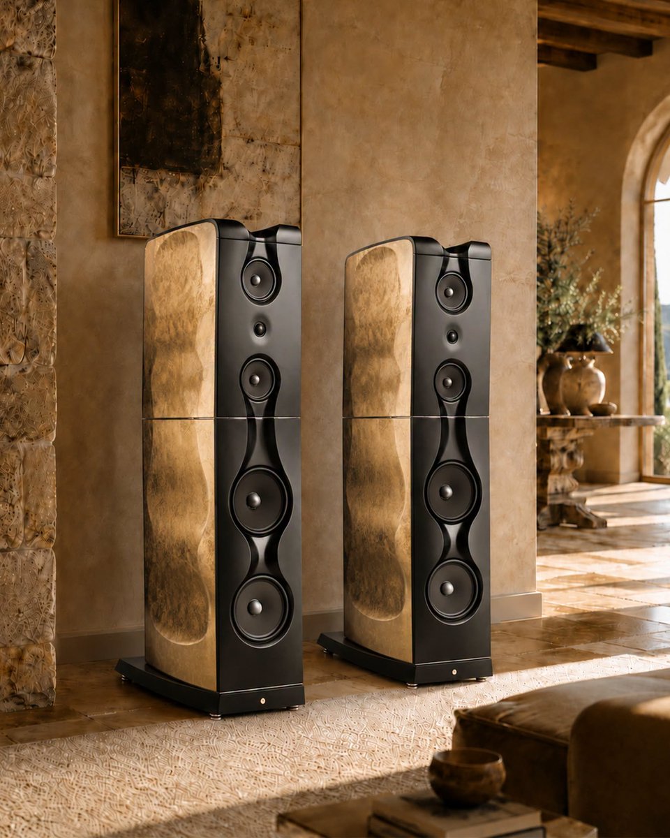 AudioVideoWars's tweet photo. Kolumny pokryte prawdziwymi złotymi płatkami. Delta Audio pokaże system Gold Note z flagowymi XS-85 i rocznicowym gramofonem Mediterraneo X. Włoskie rzemiosło w czystej postaci.

📍 Hotel Sobieski, Arkadia 1. 23-25.10
🎫 https://t.co/PWsDDSJnHM
#AudioVideoShow https://t.co/0ibHhWr8MM