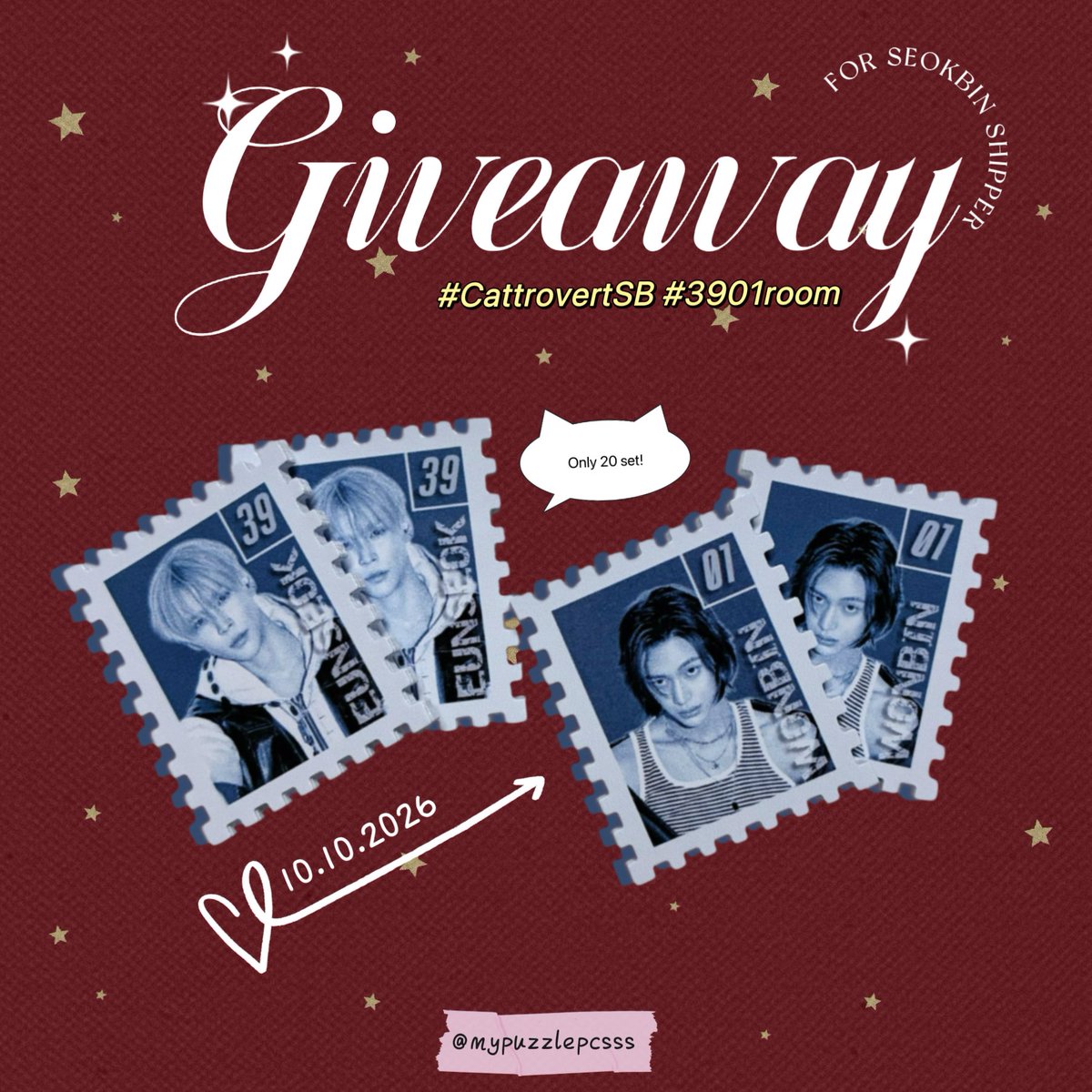 mypuzzlepcsss's tweet photo. ˗ˏˋ Pls kindly rt ˎˊ˗

giveaway for seokbin shipper 🐈🐈‍⬛

 ꒰ྀི১ Stamp Sticker 20 ea ໒꒱ིྀ

• date : 10 Oct.
• time : tba (walk in)
@ Sonbrown Cafe 

↬ rt &amp; show this tweet 🪽
#CattrovertSB #3901room https://t.co/vcN0FSfk6k