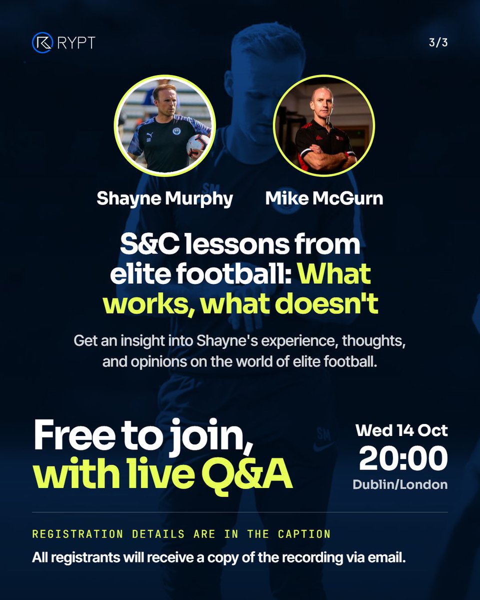 AppRYPT's tweet photo. What can you learn from a World Cup, positions with multiple elite football clubs, and almost 20 years in the industry?

Shayne Murphy takes part in our next RYPT Live conversation on Wednesday, October 14 at 20:00 Ireland/UK time.

Learn more: https://t.co/VDf5eGRVFR https://t.co/MM9dfaG8sN