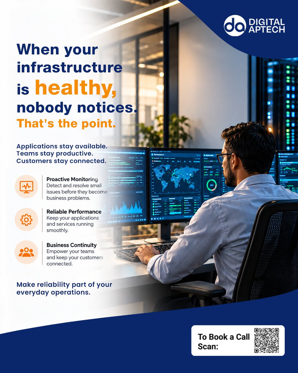 DigitalApTech's tweet photo. Unexpected downtime can cost more than revenue—it can disrupt workflows, productivity, and customer trust.
Build an infrastructure that keeps your business running smoothly. Ready to get started? 

#BusinessContinuity #ITInfrastructure #DowntimePrevention #BusinessResilience https://t.co/Nl4H2cxUhD