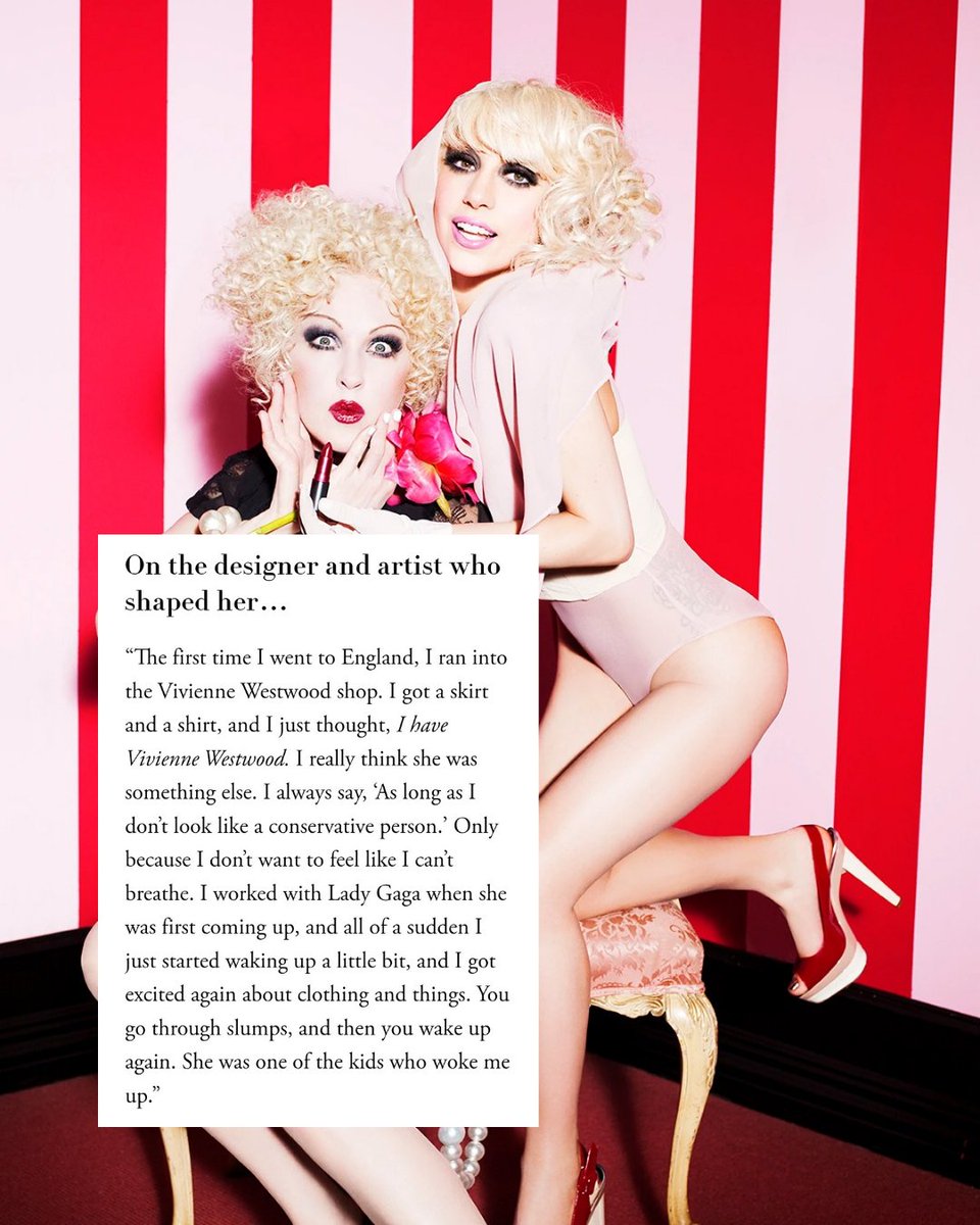 gaganotify's tweet photo. Pop icon Cyndi Lauper credits Lady Gaga with reigniting her passion for fashion, telling Vogue the singer was a major inspiration.

“You go through slumps, and then you wake up again. She was one of the kids that woke me up.” https://t.co/LG6m4GtcHa