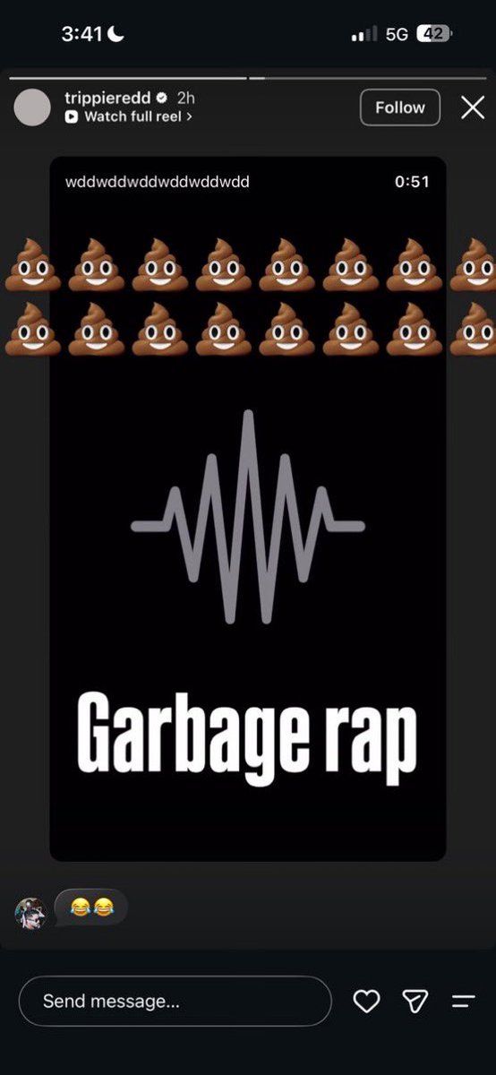 cuhslatt's tweet photo. trippie redd disses izaya tiji i guess 😭😭 

“💩💩💩💩💩 garbage rap” https://t.co/oSHOr1clLu
