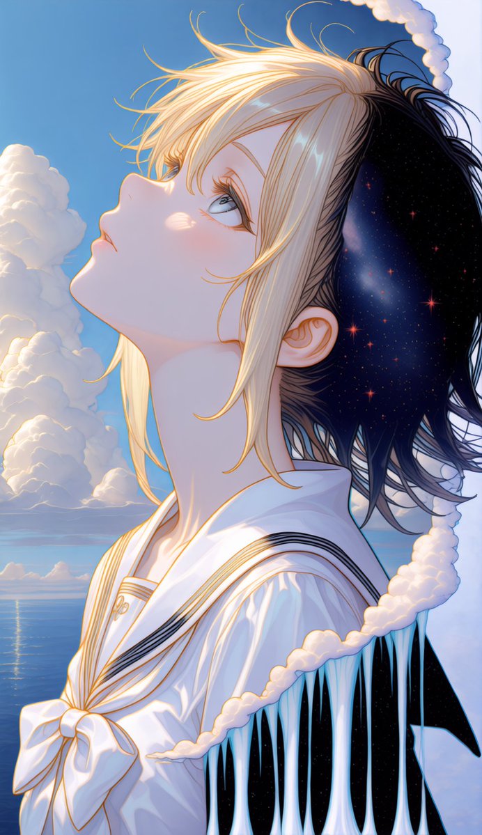 CodeVeilArt's tweet photo. 空が永遠と出会う場所で、静かな夢が生まれる。 https://t.co/cacInoAZvS