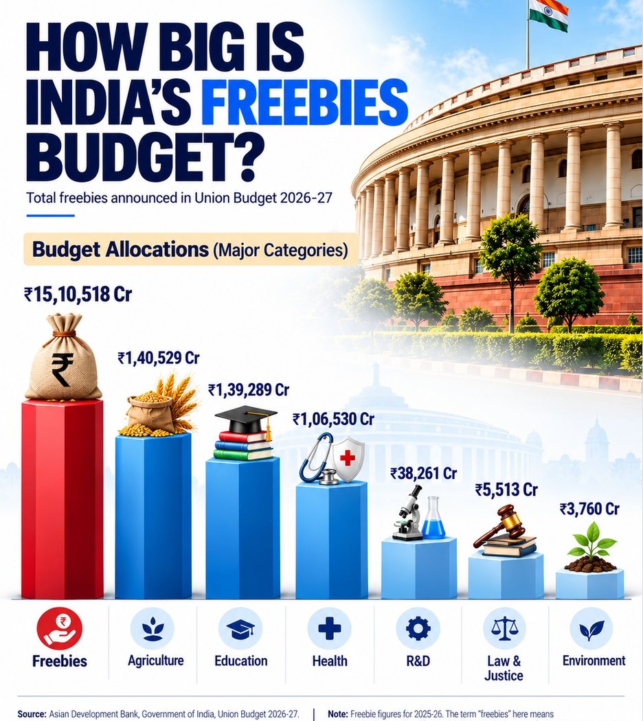 IndiaRadar1's tweet photo. India’s Freebies Budget Is bigger than you can imagine.

It is bigger than total income tax collection of India. https://t.co/QsoSscoFkq