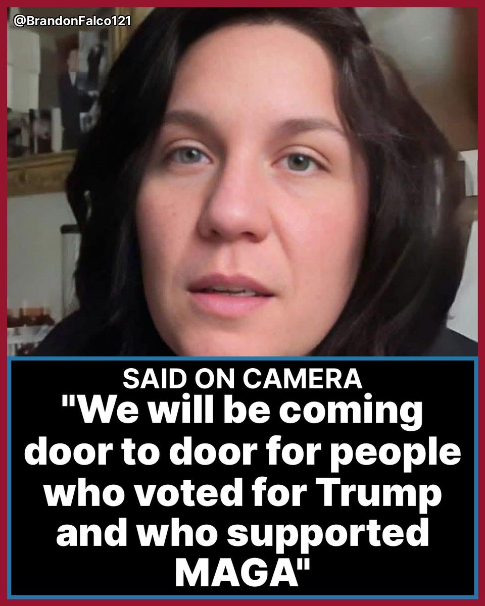 BrandonFalco121's tweet photo. This liberal Karen says that her and her liberal goons will be going door-to-door for Trump voters and MAGA. If they show up at your door, what would you say to them? https://t.co/sgPI5QbpSn