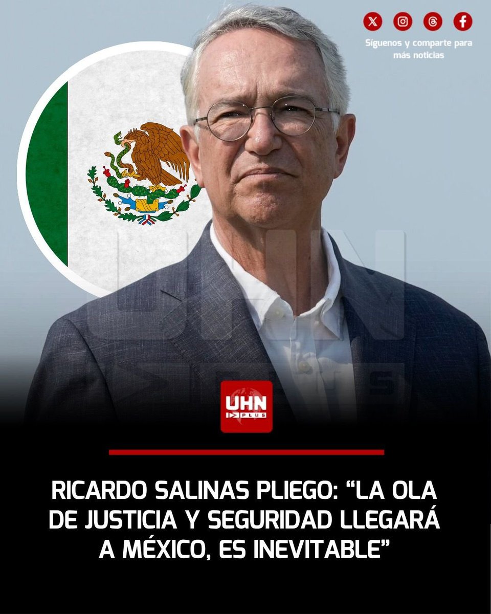 MrCivico_'s tweet photo. 🇲🇽 Ojos en México 👇🏻
Tras los recientes triunfos de la derecha en la región, el empresario @RicardoBSalinas Pliego afirmó que “la ola de la justicia y de la seguridad llegará a México” y calificó de “inevitable” el cambio político. https://t.co/1AggksFAAa