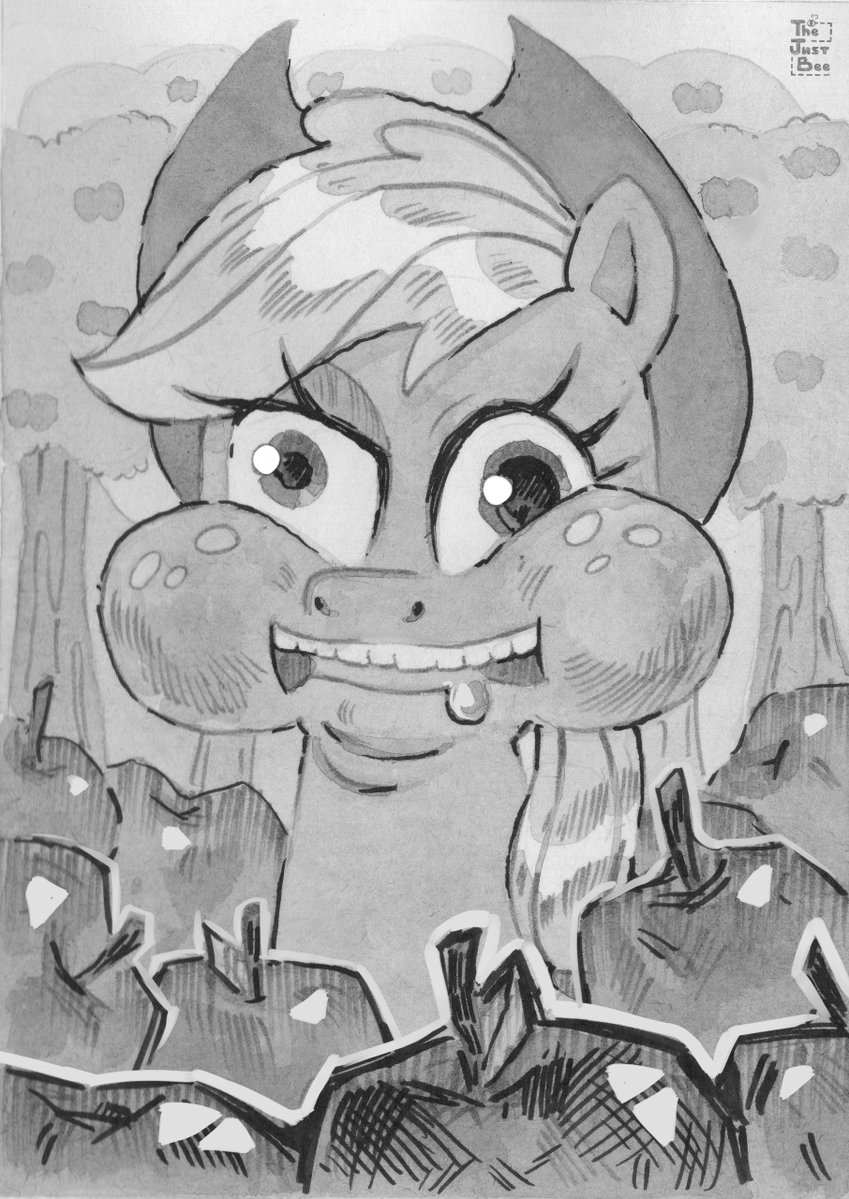TheJustBee_art's tweet photo. 1 DAY "apple"

#inktobet #mlp #art #ponymov #applejack https://t.co/3aqOUh0Bq5