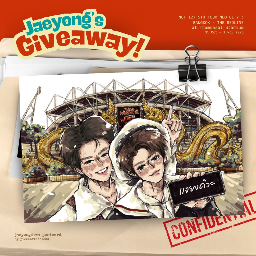 pieceofthecloud's tweet photo. giveaway — 🍑🌹 #THE_REDLINE_BANGKOK 

JAEYONGDIWA.
postcard jaehyun x taeyong

date :  31 oct - 1 nov 2026
location : Thammasat Stadium

#NCT127_5TH_NEOCITY_THE_REDLINE
#NCT127_5TH_NEOCITY_BANGKOK_THE_REDLINE
#mypieceofgaw https://t.co/OaD6Rv19qm