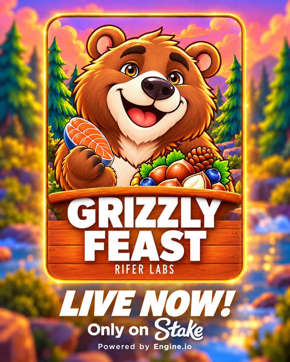 RiferLabs's tweet photo. A wild appetite. A feast of up to 25,000x! 🐻🍣🔥

Grizzly Feast is LIVE NOW!
Only on @Stake • Powered by @enginedotio 🌲 https://t.co/oqbwcFjWeq