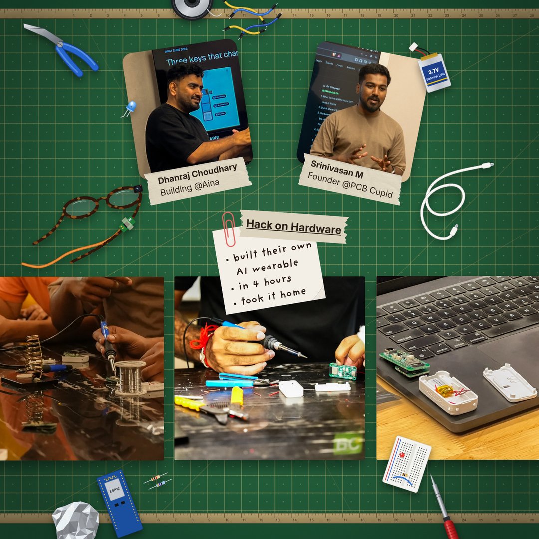 GrowthX_Club's tweet photo. Here's what went down last weekend 💙

Hack on Hardware: @buildwithsrini  & @_dc_dhanraj  got folks to build their very own AI wearable device in 4 hours and everyone took theirs home.
RSVP for the next one: https://t.co/1Q6a6SCjrP

GTM Deep Dive: @hadireza14 had the room split in teams, run GTM on products and defend their strategies. Interested in GTM?
Check out: https://t.co/IcRwnbuhXx