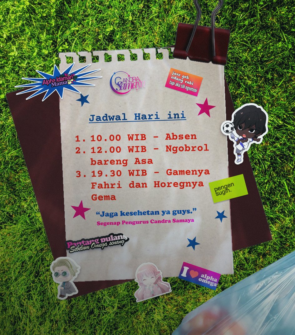 CandraSamaya's tweet photo. Pengumuman Jadwal Hari Ini.

Mohon dapat dicermati dan dicatat, warga-wargi yang berbahagia. https://t.co/ELLmJu1Uka