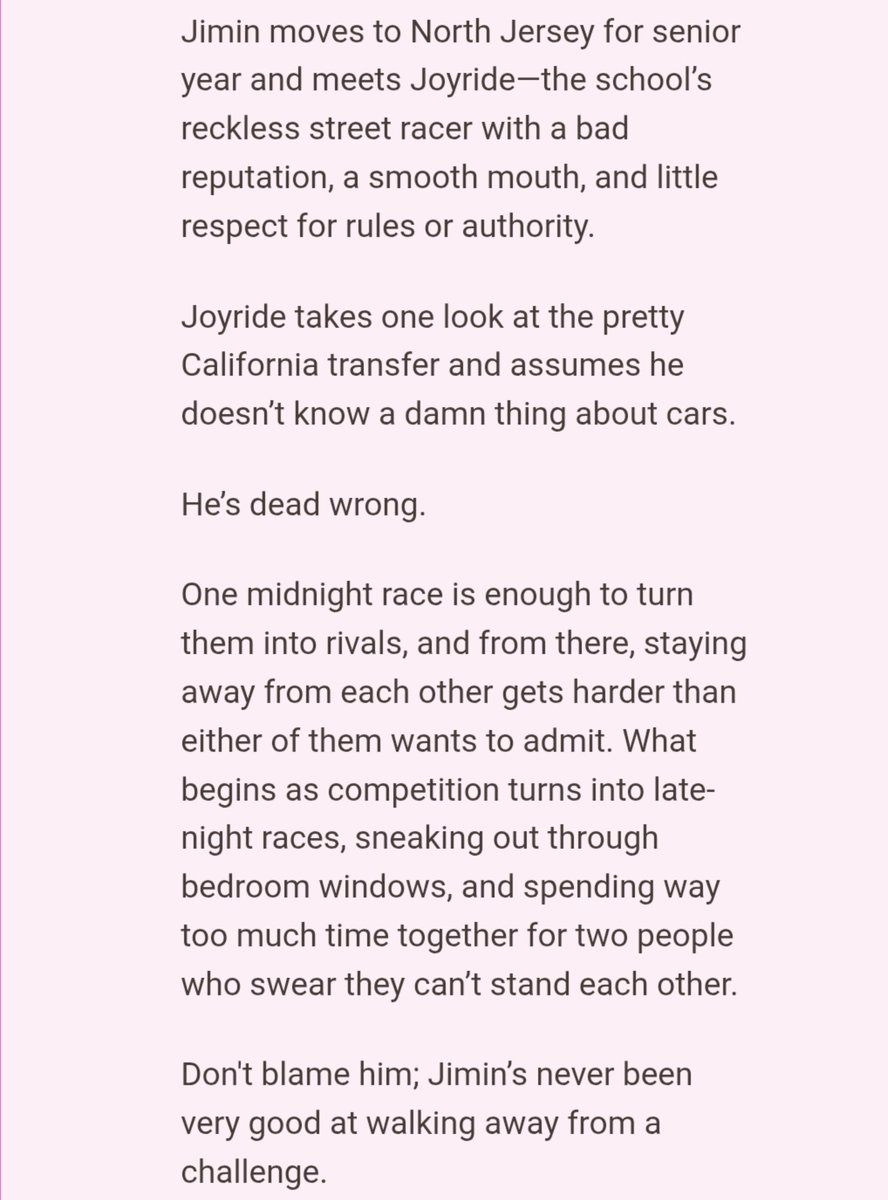 starmaryberry's tweet photo. 🏁 JOYRiDE 🏁
CHAPTER 1 — OUT NOW
-Jikook fic, ~10 chapters
-high school / 2007 AU
 -street racer!JK, transfer student!JM
 -rivals to lovers 

🔗 https://t.co/3qJ6FGF6JJ https://t.co/4jluYW2oks