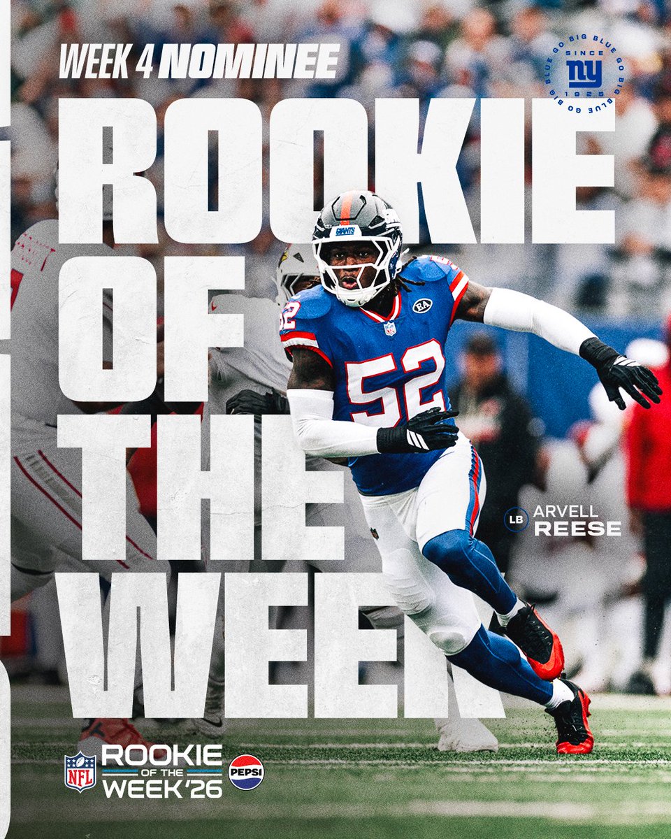Giants's tweet photo. VOTE ARVELL FOR PEPSI ROOKIE OF THE WEEK ‼️ https://t.co/ALlHr8fi9H