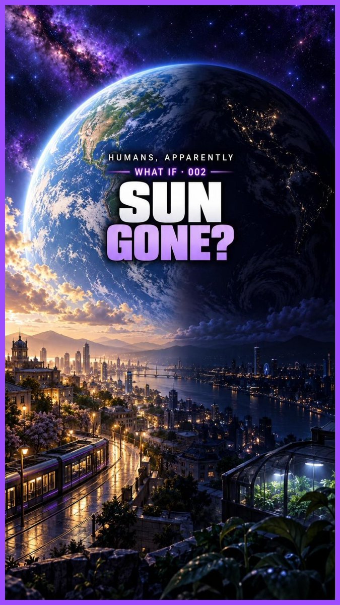 HumansApprntly's tweet photo. WhatIf-002 | What if the Sun suddenly vanished?

A hypothetical scenario. The disappearance has a delay. Light and solar attraction are lost.

Watch: https://t.co/Z7m9kv5yLY
#WhatIf https://t.co/aQIOzr6jtm