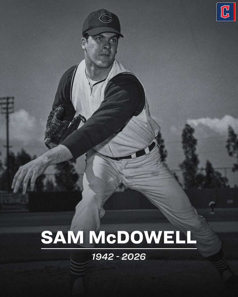 CleGuardians's tweet photo. The Cleveland Guardians are deeply saddened by the loss of Sam McDowell. The six-time All-Star spent 11 of his 15 MLB seasons in Cleveland, and in 2006 he was inducted into Cleveland’s hall of fame. 

Our thoughts go out to his family and friends during this time. https://t.co/xRNEjIybRm