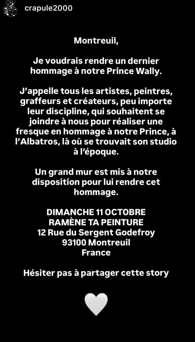 yungxxx777's tweet photo. J’ai vue ça en story si y’en a qui veulent y participer et rendre hommage à Prince Waly le insta c’est crapule2000 https://t.co/b2ujfT3nQO