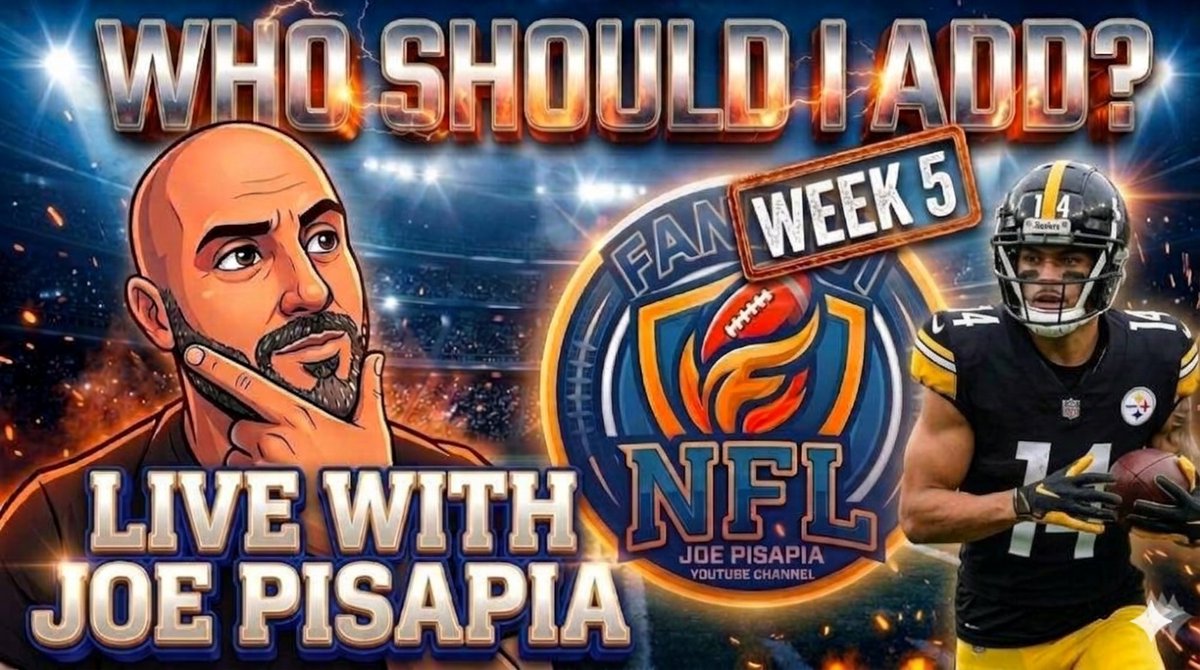 JoePisapia17's tweet photo. Who should YOU add in Week 5????

The Fantasy Football gods have been CRUEL this season! But we shall continue to fight the injury battle!

Fandom NFL 🏈Join me LIVE 2:45 PM EST!
👉https://t.co/n6ak77WxNy https://t.co/PuFXU18si3