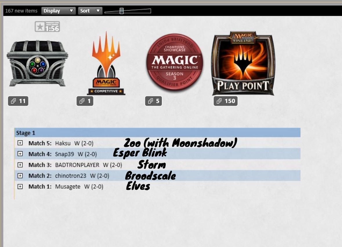 TheCptwalnut's tweet photo. 1st league 5-0, 10-0 with Ruby storm today into 2nd 4-1 league only losing to Jeskai energy. The deck felt great first league I forgot grapeshot maindeck and fixed it by removing 1 twinned vision for the 2nd league.

@fireshoes https://t.co/Uy7HmPEg1Y