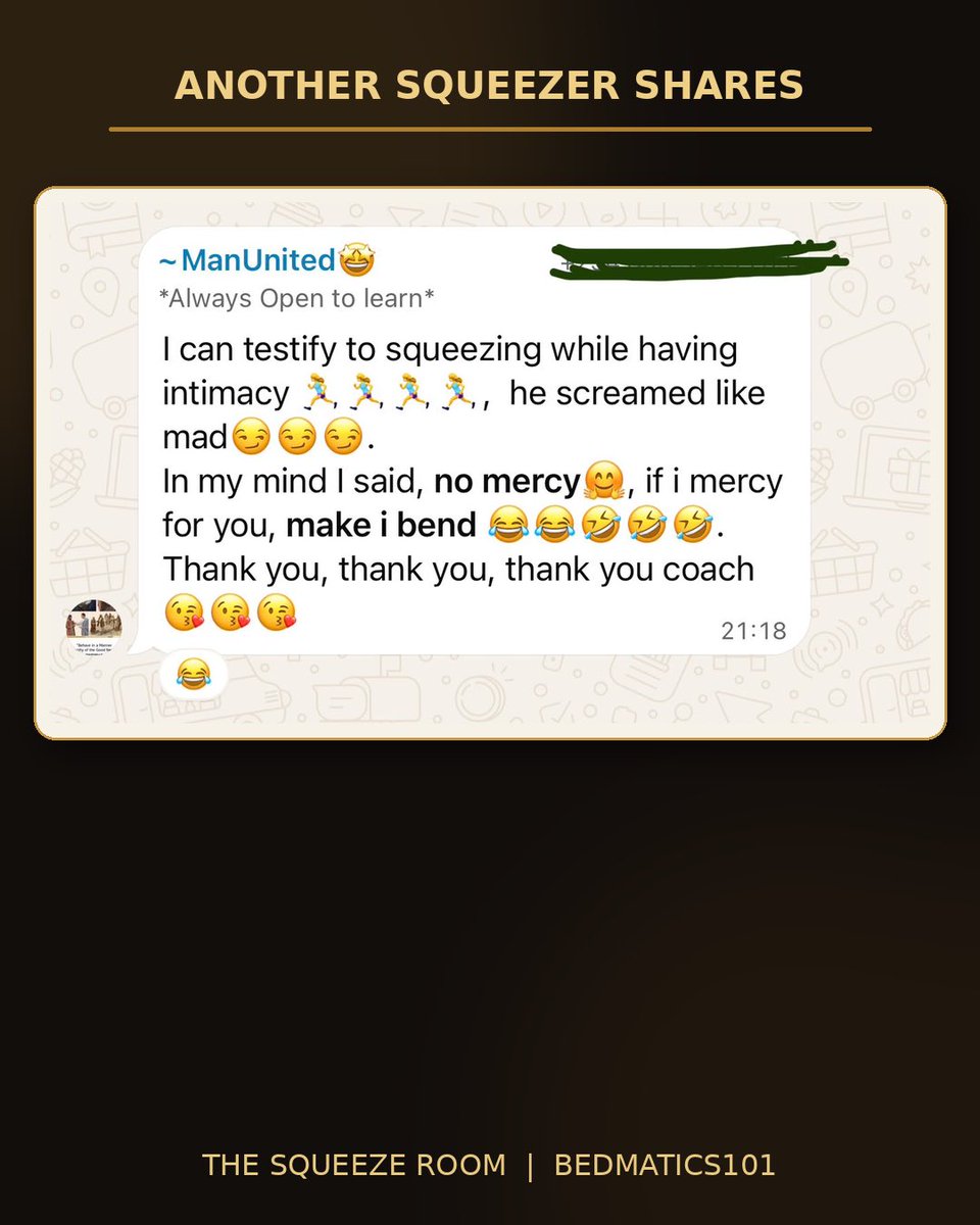bedmatics_101's tweet photo. What are people saying about The Squeeze Room? 🤛🏽❤️

Real messages. Real experiences. Real journeys.

🔗 Link is in the comments..

#squeeze #bedmatics101 #intimacy #coachfrancachoice https://t.co/nEtQga8e6j
