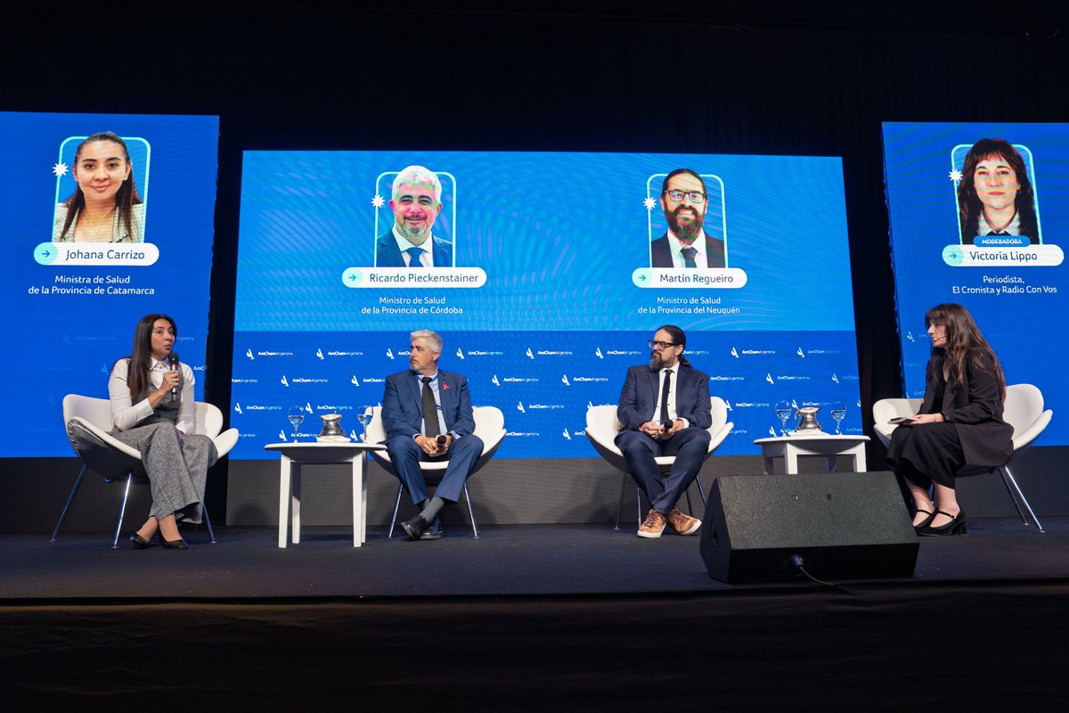 AmChamArgentina's tweet photo. Ahora en el #AmChamHealthForum: “Prioridades provinciales para una agenda común de salud”

Johana Carrizo, ministra de Salud de Catamarca, @RPieckenstainer, ministro de Salud de Córdoba y @martinregueirok, ministro de Salud de Neuquén.

Salud y desarrollo: una mirada federal. 🇦🇷 https://t.co/KcU93gQoyp