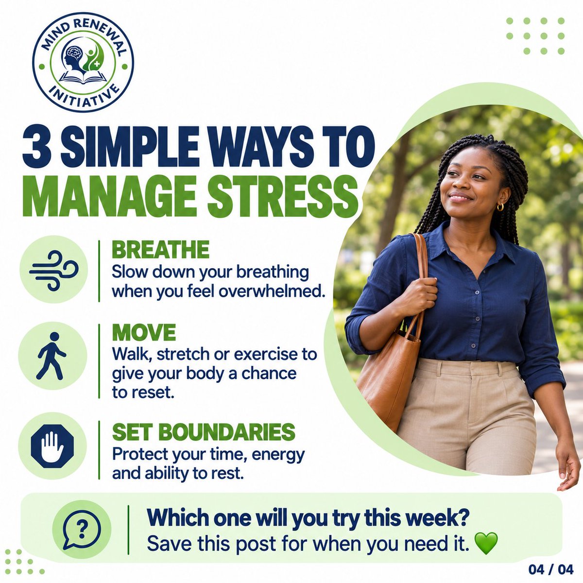 MindRenewalInit's tweet photo. Stress isn't always the enemy.

But when the pressure becomes constant and your mind and body don't get enough time to recover, it can start taking a toll.

#stress #fmohnigeria #mindrenewalinitiative https://t.co/kdb5dcmv18