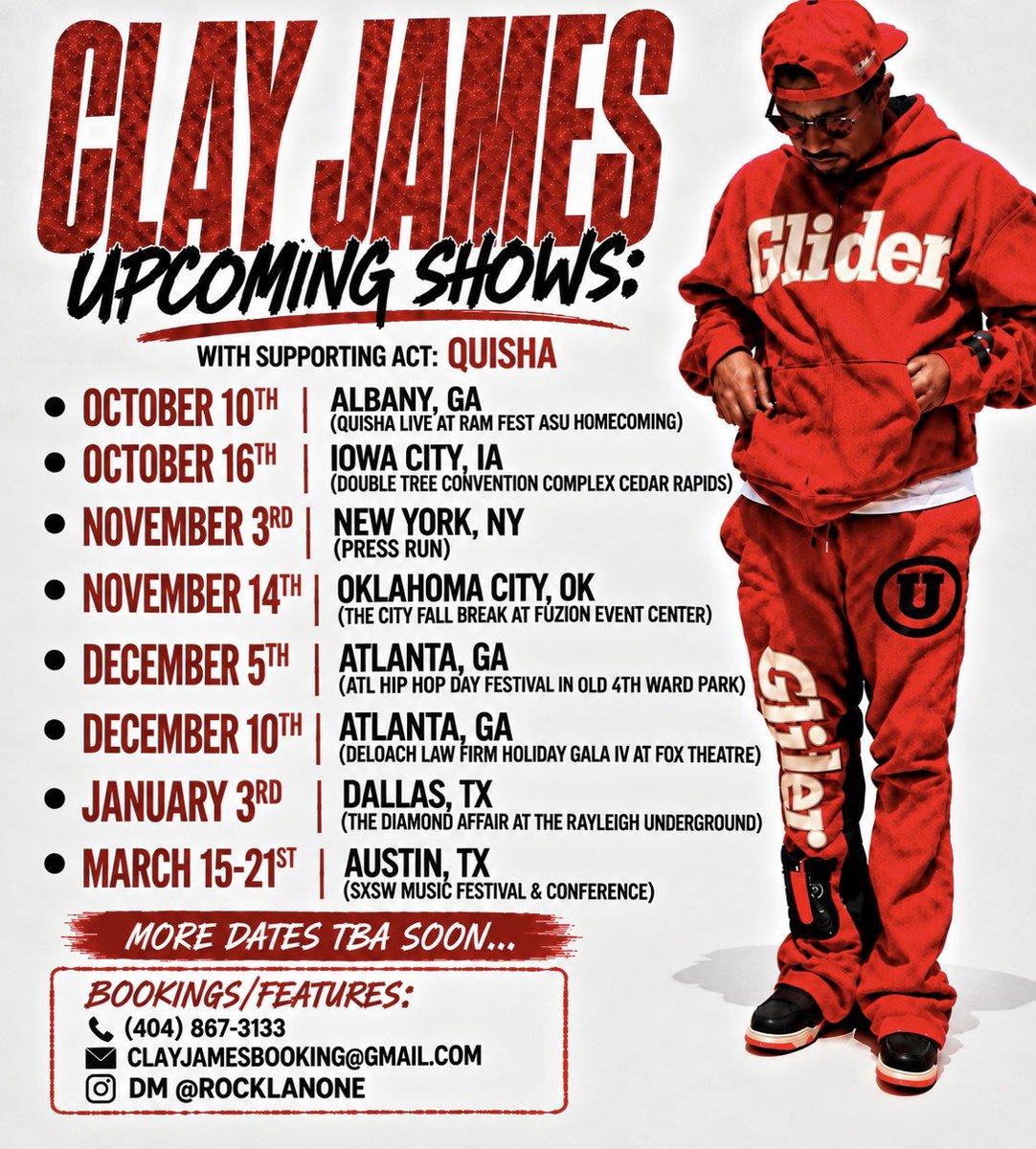 WhoIsClayJames's tweet photo. Here’s some news you can use‼️I’ll be in these following cities soon‼️ https://t.co/4salsMV4Ka