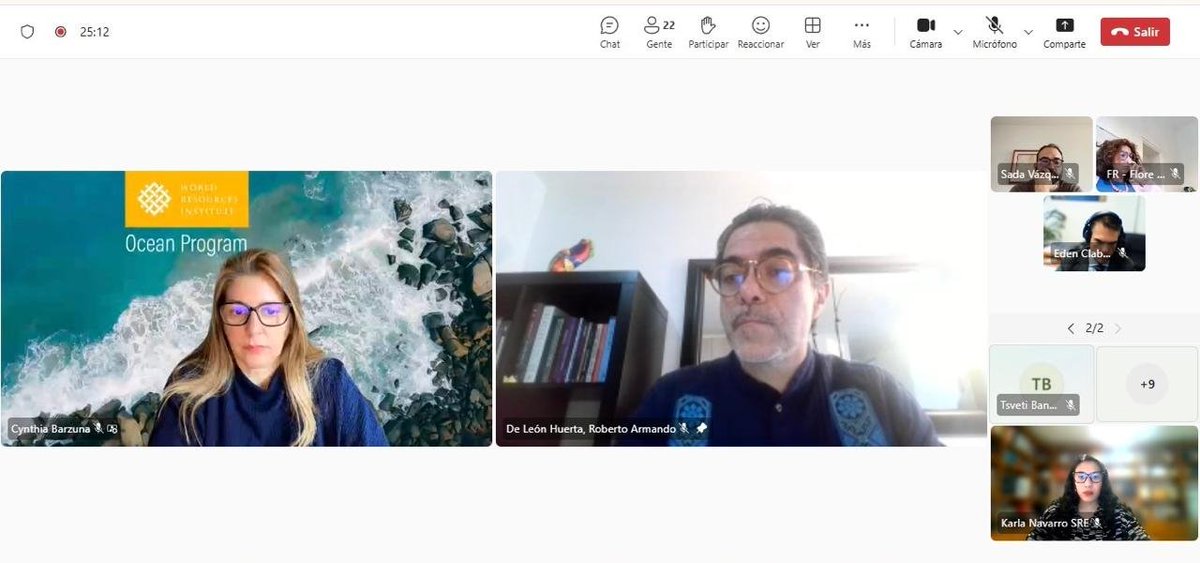 RobertoDeLeonHu's tweet photo. En el papel de México como coordinador para implementación y tatificación de acuerdos internacionales del @oceanpanel, llevamos a cabo una mesa redonda para identificar necesidades y oportunidades concretas de cooperación para avanzar en la implementación del Acuerdo BBNJ. 🌊 https://t.co/auEeo8nw7s