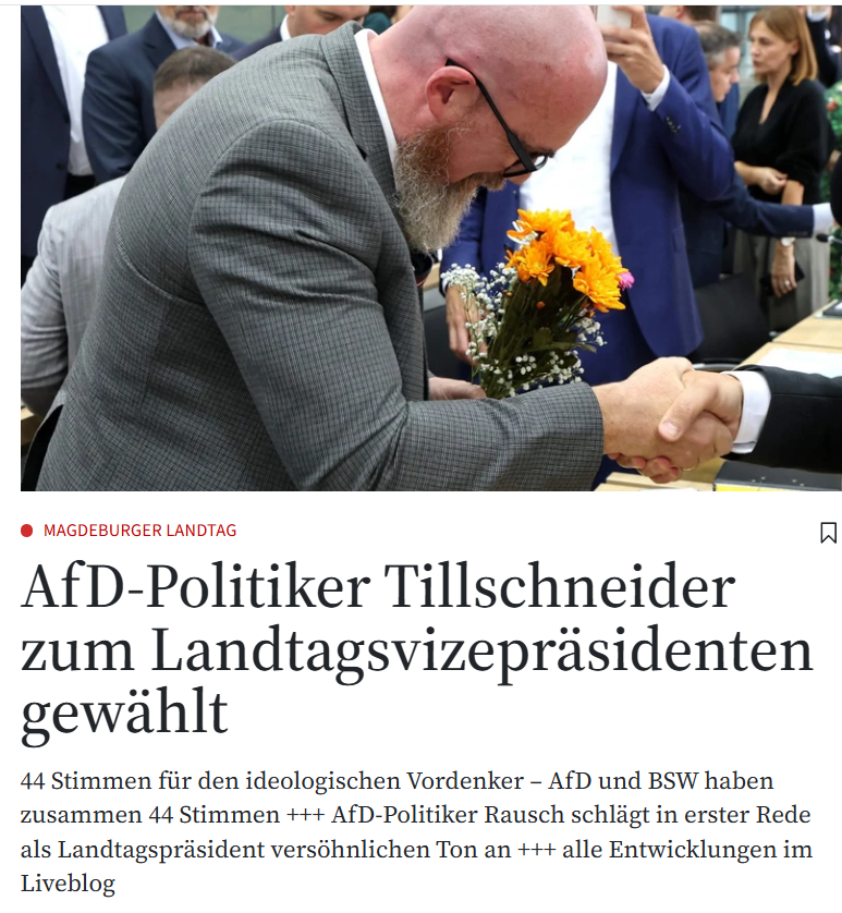 juttafreitag6's tweet photo. Das Affengeschrei hat jetzt auch ein Ende. Tillschneider ist zum Vize LT Präsident gewählt. Ich finde, es ist ein schöner Tag, heute.
https://t.co/80G0NBuuyX https://t.co/9M1MzxM5bI