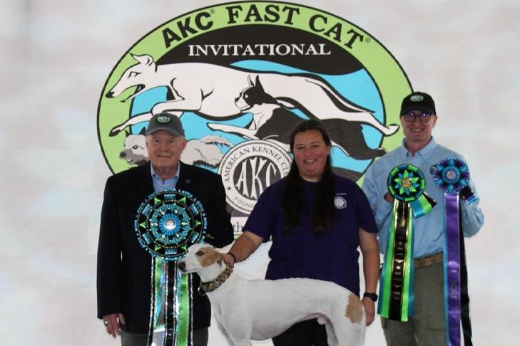 DianeLegacy1's tweet photo. Some dogs were born to run. The 2026 AKC Fast CAT Invitational featured 682 of the fastest dogs from the U.S. and Canada.Greyhound Fritz took the Pure Speed Championship for the second straight year! 🏆Could your dog handle 100 yards? 😂#AKC #FastCAT #Dogs #Greyhound #DogSports https://t.co/SRGzqmfOEP