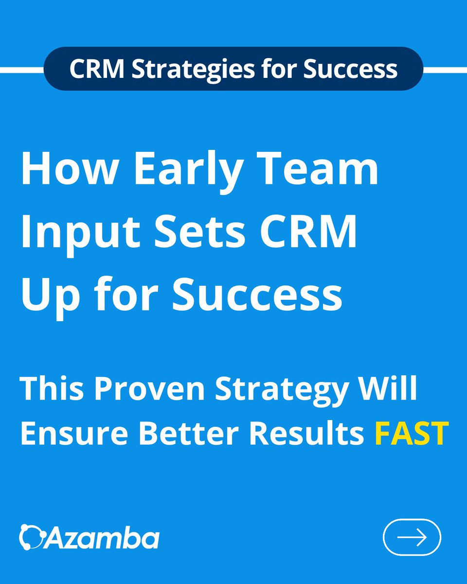 AzambaInc's tweet photo. The #1 mistake managers make with CRM is building it for the wrong people.

It should be built around your team's needs so they can easily complete their daily tasks.

Sure, it'll help you oversee your business.

But it needs to help the people who use it most.

More below. ⬇️ https://t.co/SwMfZi1Dd4