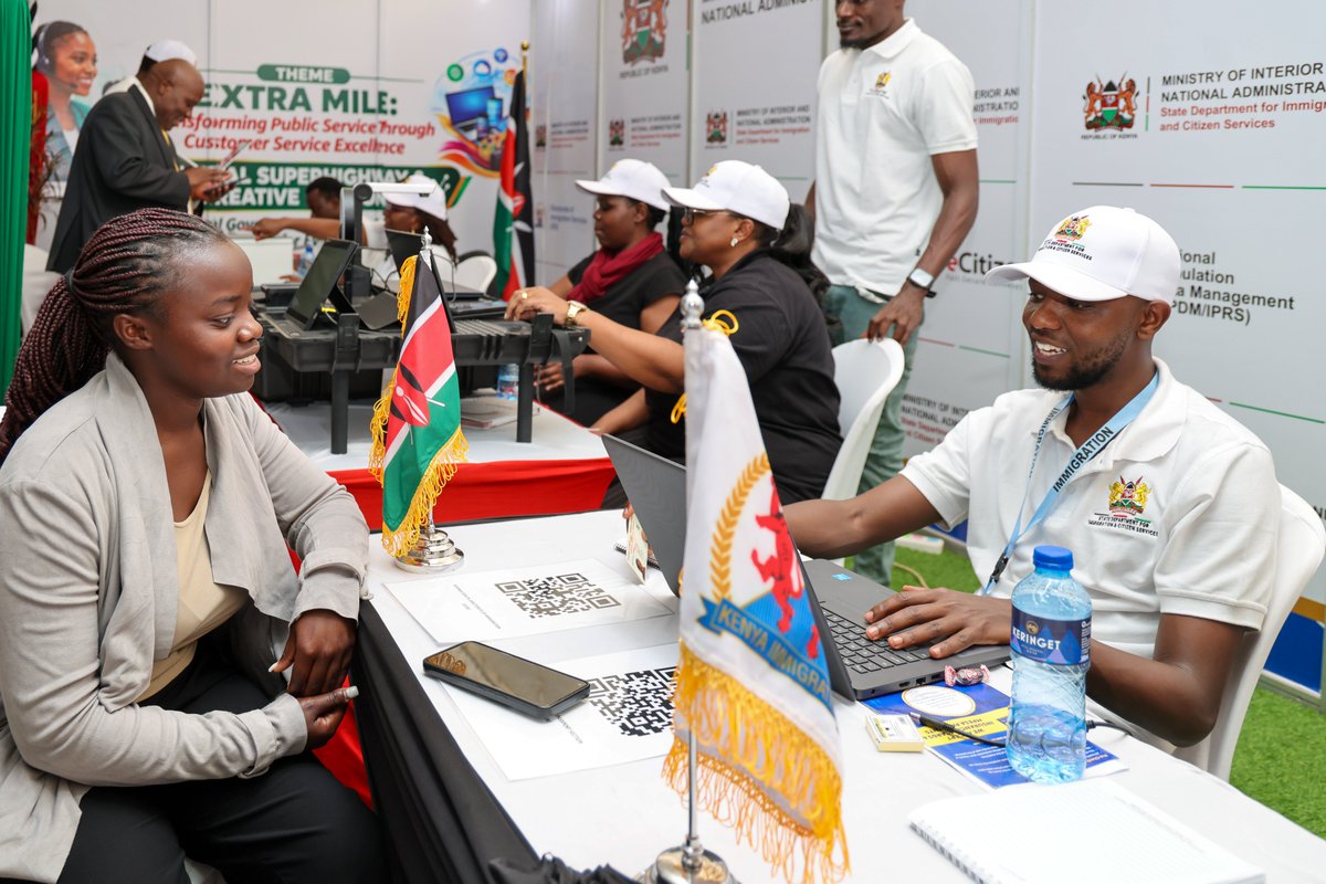 C_ServicesKE's tweet photo. Karibuni Uhuru Park! 🇰🇪

Customer Service Week celebrations are ongoing, and our teams from @Sajili_IDKe , @crs_kenya , @ImmigrationDept , @IPRS_KE  and @Serv_BilaStress  are on hand to welcome you to our booths.

In line with this year’s theme, “Extra Mile: Transforming Public Service Through Customer Service Excellence,” we are going the extra mile to answer your questions, guide you on our services and listen to your feedback.

Visit our booths today. We are here to serve you!

#CustomerServiceWeek2026 #ExtraMile