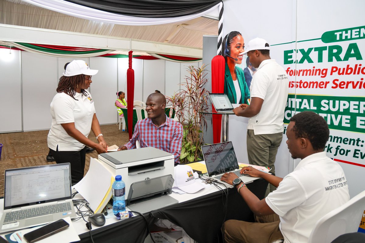 C_ServicesKE's tweet photo. Karibuni Uhuru Park! 🇰🇪

Customer Service Week celebrations are ongoing, and our teams from @Sajili_IDKe , @crs_kenya , @ImmigrationDept , @IPRS_KE  and @Serv_BilaStress  are on hand to welcome you to our booths.

In line with this year’s theme, “Extra Mile: Transforming Public Service Through Customer Service Excellence,” we are going the extra mile to answer your questions, guide you on our services and listen to your feedback.

Visit our booths today. We are here to serve you!

#CustomerServiceWeek2026 #ExtraMile