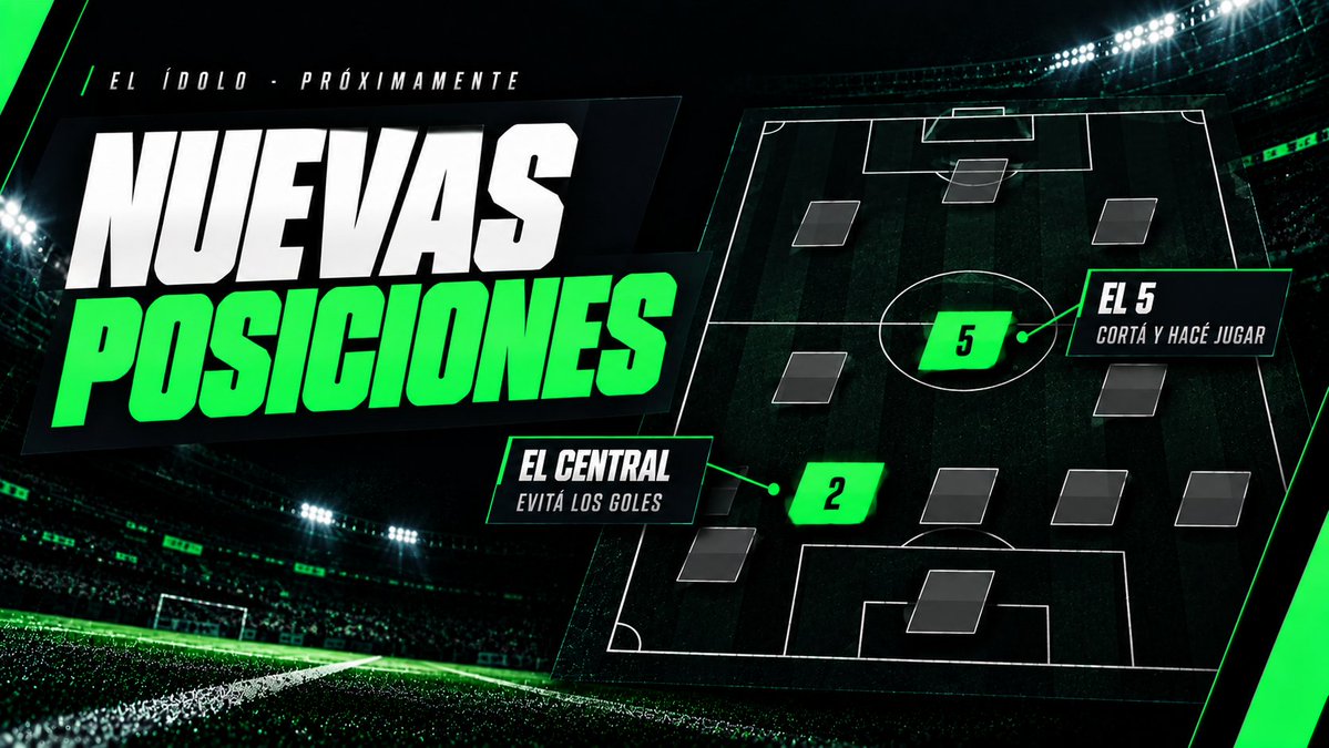 potrero_app's tweet photo. Todo lo que se viene en El Ídolo:

🛡️ TU CLUB. Fundalo con tu nombre, tus colores y tu escudo. Sumá hasta 10 amigos: cada carrera suma gloria y el club pelea el ascenso en ligas con divisiones.

⚽️ NUEVAS POSICIONES. El central y el 5, cada uno con su propia carrera y minijuegos.

👔 MODO DT. Colgás los botines y pasás al banco: armás el equipo y te la jugás fecha a fecha.

💼 MODO PRESIDENTE. El club es tuyo: comprás, vendés y lo hacés grande.

🧩 EL ÍDOLO SAGA. Un nuevo juego para el celular: el puzzle de fútbol, del barrio a leyenda.

Sin fechas, pero ya está en marcha. ¿Cuál esperás más? 👇