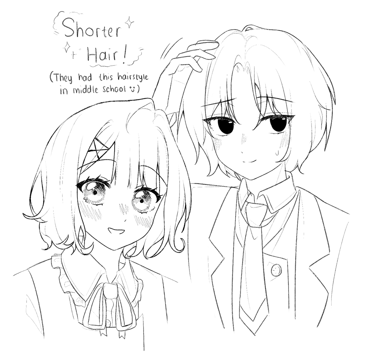 mqstellcr's tweet photo. OCtober day 6: Shorter hair Yuma and Kohina (★‿★) ini harusnya kemarin2 sih prompt-nya tp yaudalah ya aku atp mix and match dr berbagai prompt list yg aku temukan 😭✋ #yuukoppi https://t.co/6dcBi6mcdL