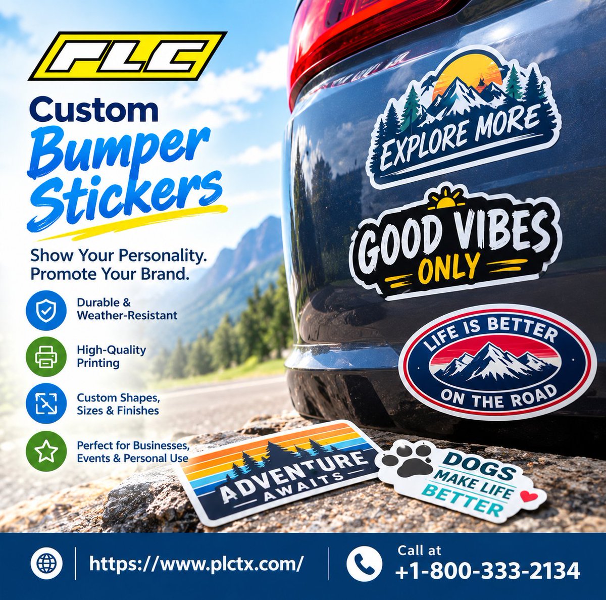 plctx's tweet photo. 🚗 Make your message stick wherever the road takes you!

🌐 https://t.co/ks3HdOGRyF
📞 +1-800-333-2134

#BumperStickers #stickers #CustomStickers #Branding #VehicleMarketing #PLCTX #StickerPrinting #PromotionalProducts https://t.co/jOOOIeK15l