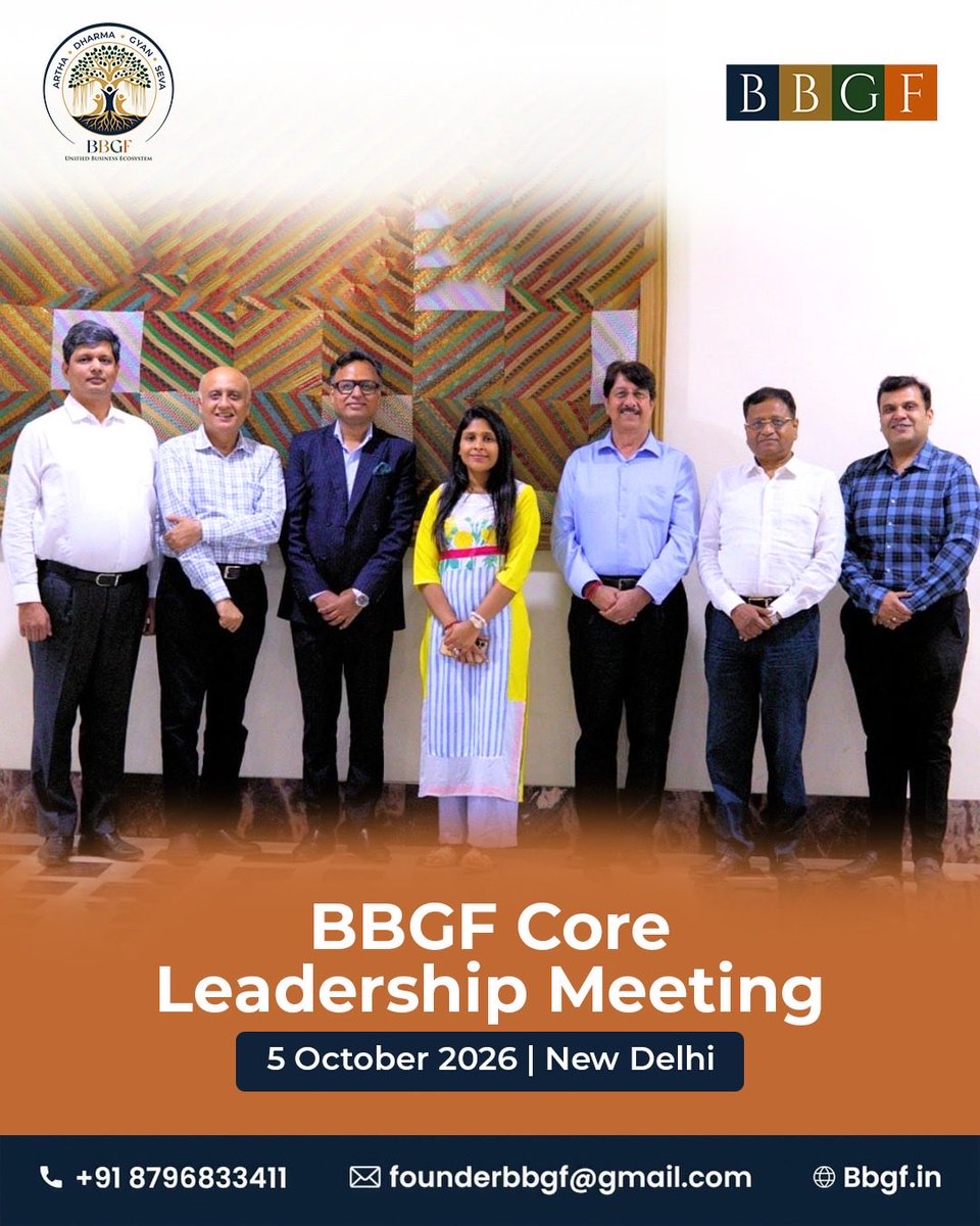 bbgfindia's tweet photo. BBGF Core Leadership Meeting brought together the team in New Delhi to connect, collaborate, and shape the path ahead. 🤝🌱
Together, we continue to build a stronger and more united business ecosystem.
#BBGF #LeadershipMeeting #BusinessEcosystem https://t.co/MC94i5lbq3