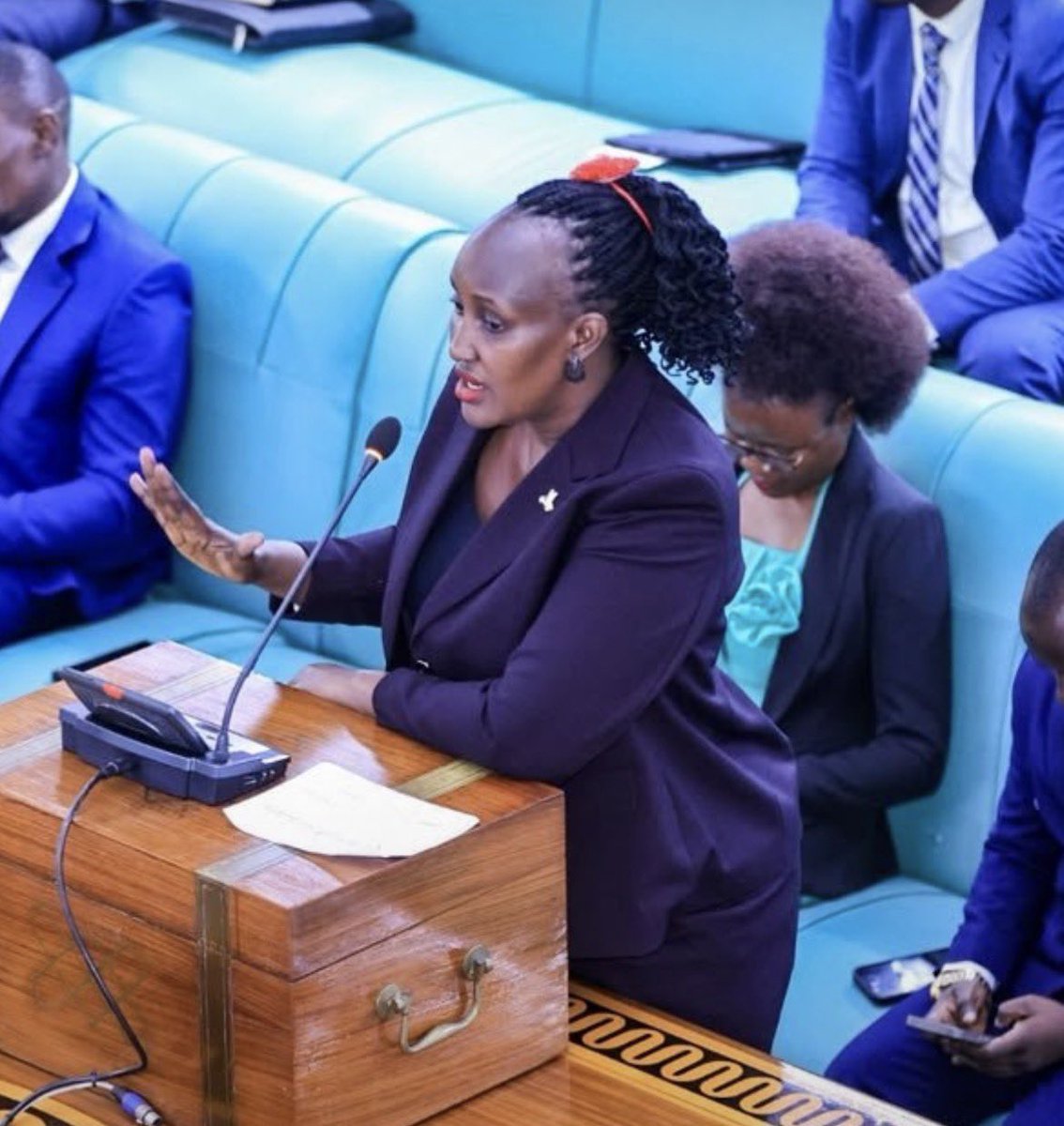12thParliament's tweet photo. Hon. Betty Ethel Naluyima has called for strict compliance with Parliament’s Rule 41(1), which requires ministers to present treaties, protocols and international agreements to the House within 90 working days after they are concluded or signed. #ParliamentEye https://t.co/RA0praEE1j