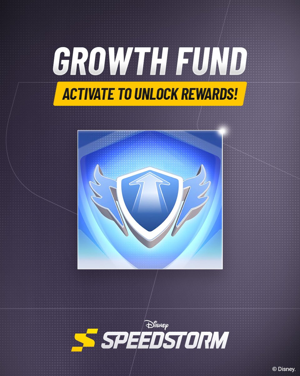 SpeedstormGame's tweet photo. Activate the Growth Fund to receive more rewards for reaching Player Journey ranks! On the main game screen, click Journey → Growth Fund, to see all available rewards.

Some Growth Funds include Racer Pickers. Here are the Racer Shards available from those pickers.

GROWTH FUND RANK 51-100 
- 1 Racer Picker – choose 25 Shards for Alice, Mad Hatter, or Queen of Hearts

GROWTH FUND RANK 101-175 
- 1 Racer Picker – choose 20 Shards for Alice, Mad Hatter, or Queen of Hearts

GROWTH FUND RANK 276-400 
- 1 Racer Picker – choose 10 Shards for Judy Hopps, Flash, or Nick Wilde
- 1 Racer Picker – choose 10 Shards for Winnie the Pooh, Tigger, or Eeyore
- 1 Racer Picker – choose 10 Shards for Carl Fredricksen or Russell

GROWTH FUND RANK 401-555
- 1 Racer Picker – choose 30 Shards for Quorra, Rinzler, Sam Flynn, or Zuse
- 1 Racer Picker – choose 20 Shards for Aurora or Maleficent
- 1 Racer Picker – choose 10 Shards for Maui or Moana

You can also check out the full breakdown of all the rewards on our website: https://t.co/ZkW5UZgaR0
